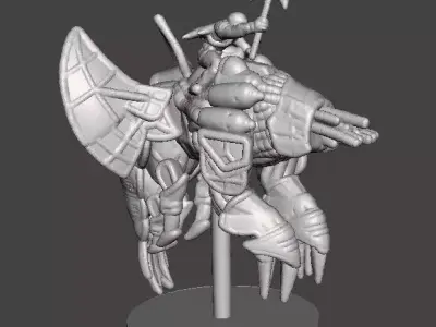 6MM MANDO WARRIORS ON BASILISK SET MINIATURE MODELS SCIFI GAMES 3D print model