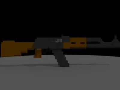 VOXEL AK47 Low-poly 3D model