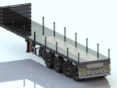 EXTENDED SEMI TRAILER 3D model