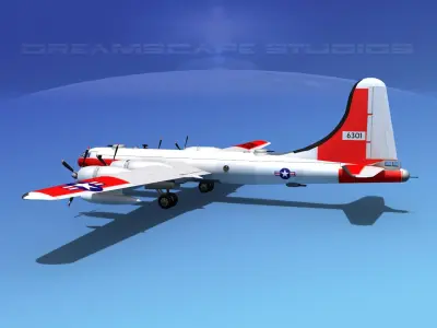 Boeing B-50 Superfortress V04 3D model