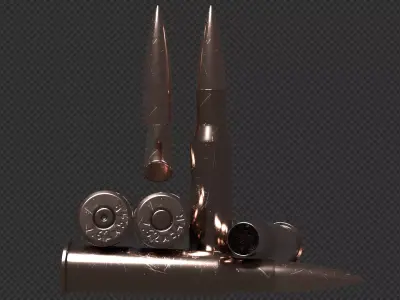 762x54R Cartridge Low-poly 3D model