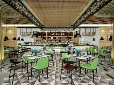 Restaurant and Serving Area Inside Hotel 3D model