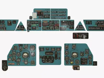 Mi-8MT Mi-17MT Panels Boards Russian Low-poly 3D model