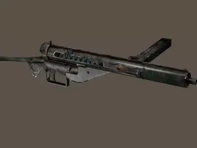 Sten Mk3 ww2 British smg pbr Low-poly 3D Model 3D model