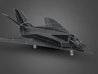 F117 Aircraft VR Low-poly 3D model
