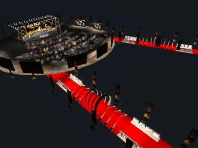stage circular with seats 3D model