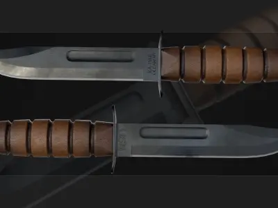 Combat Military Knife KA-BAR  Low-poly 3D model