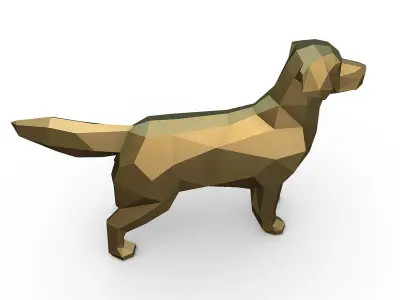Golden Retriever low poly Free 3D print model
