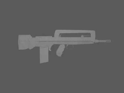 FAMAS Rifle Rigged Weapon Free low-poly 3D model
