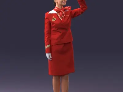 000135 Professional Flight Attendant 0614 3D model
