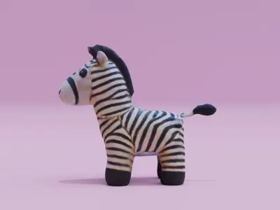 Zebra Toy Plush Free low-poly 3D model