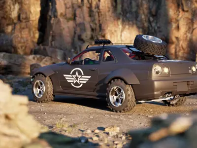 Nissan R34 Military   3D model