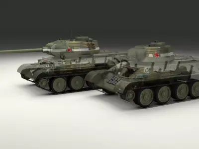 T-34 76 85 Tanks w Interior 3D model