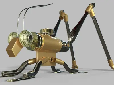 Steampunk Grasshopper 3D model
