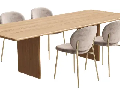 Dining Table - Chairs Furniture 3D model