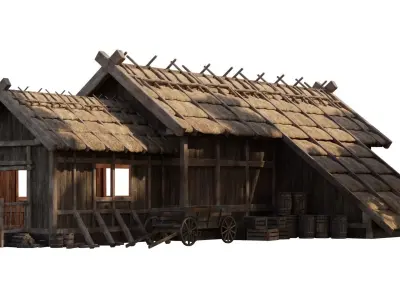 Old Medieval House 37 PBR 4K GameReady Low-poly 3D model