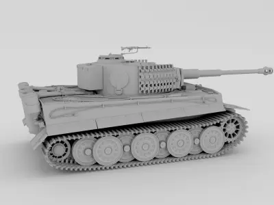 Panzer Tiger Tank Clay 3D model