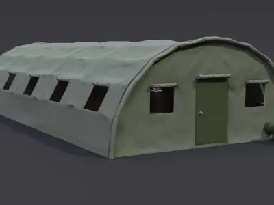 Military tent Low-poly 3D model