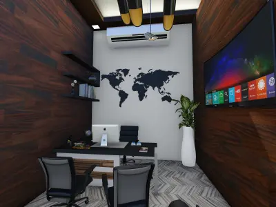 Small office Cabin Design Low-poly 3D model