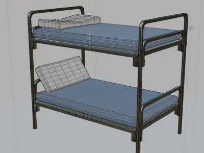 Metal Bunk Bed Free low-poly 3D model