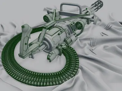 M134 Minigun Low-poly 3D model