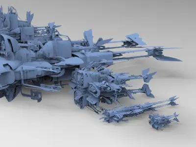 Star Wars inspired Racer 5 designs 3D model