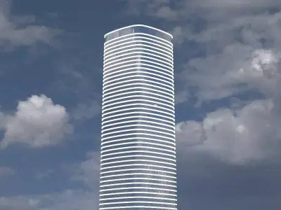 Skyscraper car in with bars 3D model