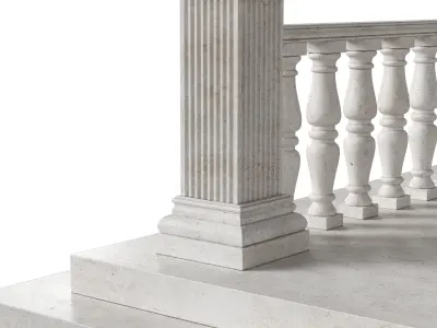 Marble Arch Pavilion With Columns And Baluster 3D model