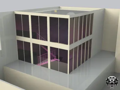 Modern Building collection Low-poly 3D model