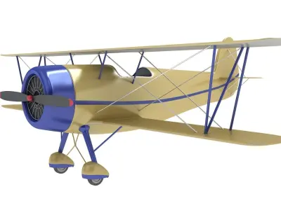 Biplane vintage 3D model