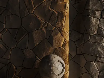 H83 Slate Stone - PBR - 4K - Seamless Low-poly 3D model