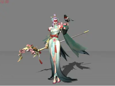 Pharsa Peony Bloom Low-poly 3D model