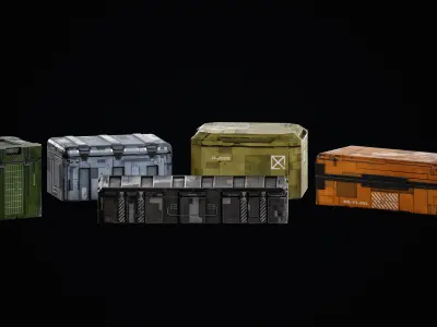 SciFi Crates Pack Vol 2 Low-poly 3D model