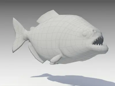 Piranha Animated Low-poly 3D model