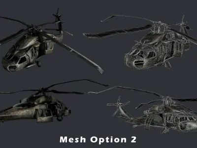 Sikorsky UH60 Black Hawk Military Helicopter Game Ready Pack 03 Low-poly 3D model