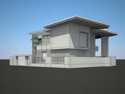 Private modern home 3D model