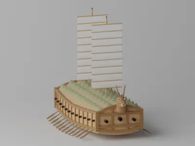 Korean Turtle Ship Geobukseon 3D model