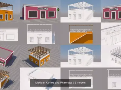 Mexican Coffee and Pharmacy 3D Model Collection