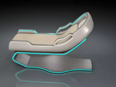 Sci fi Bed 3D model 2
