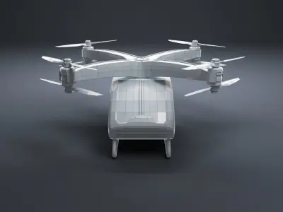 LowPoly SureFly electric helicopter Low-poly 3D model