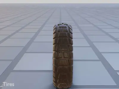 E-Scooter Rubber Tire with Procedural PBR Material Setup 3D model