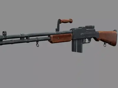 Assault Rifle L1A1 Fn Fal 3D model Low-poly 3D model purchase