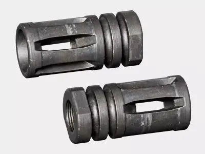 AR15 M4A1 Modular Flash Hider A2 Customizable Low-poly 3D model