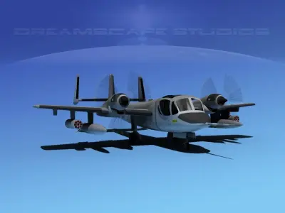 Grumman OV-1D Mohawk V07 3D model
