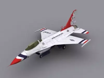 F16 Thunderbird Low-poly 3D model