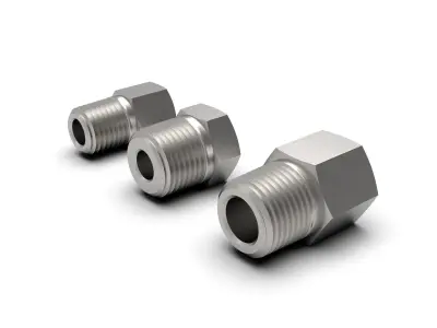 Pipe bushing reducer NPT collection 3D model