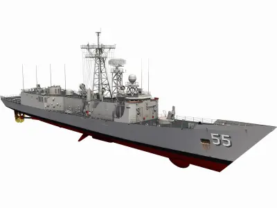 OLIVER HAZARD PERRY CLASS FRIGATE USS ELROD 3D model