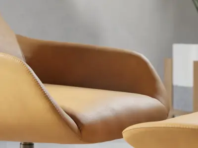  Carlos High Back Armchair Model, Brown 