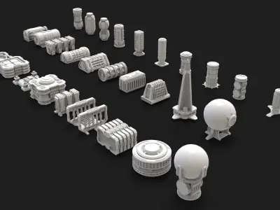 scifi props 3 3D model