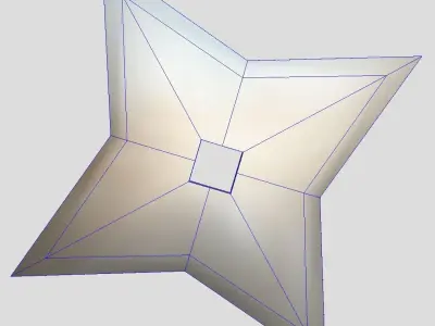 Shuriken 5 metal star Low-poly 3D model
